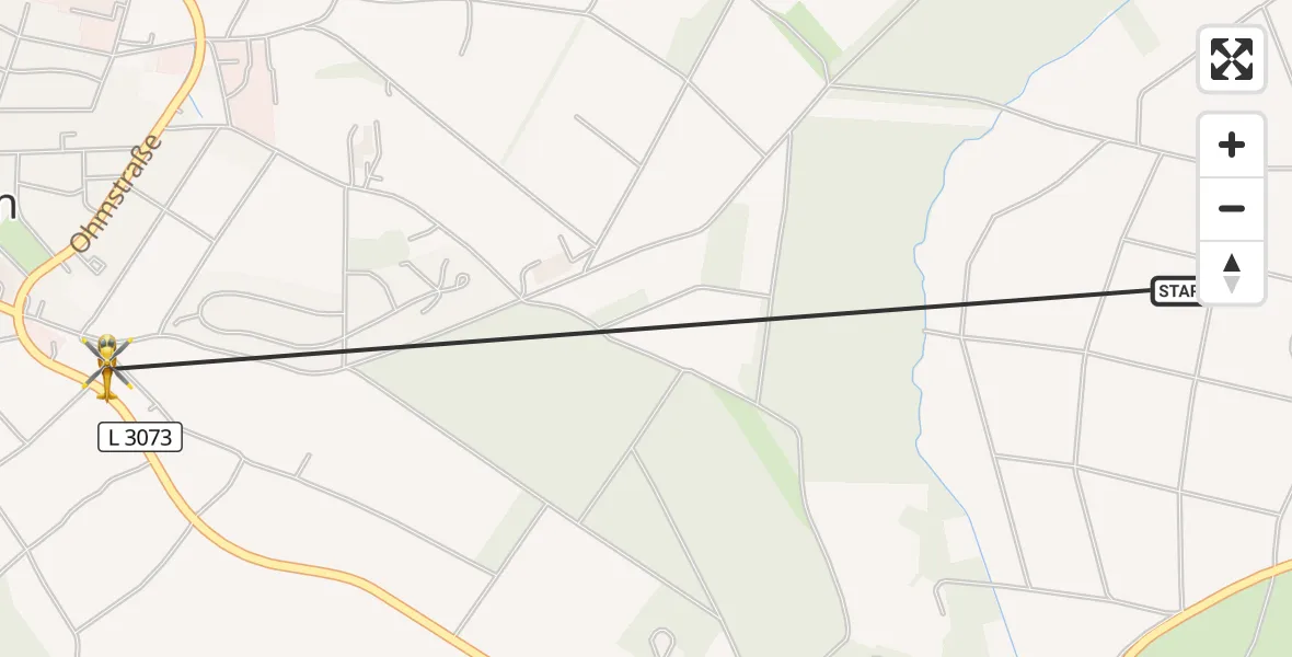 Flugroute Rettungshubschrauber Ulrichstein - Ulrichstein, 10 September 2026, 15:12