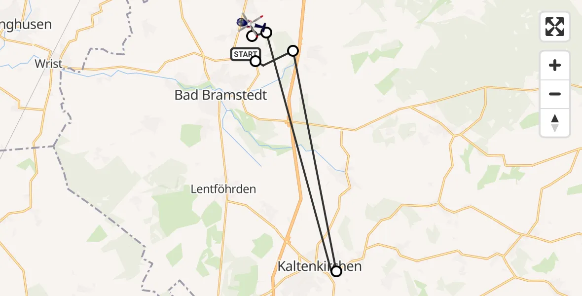 Flugroute Polizeihubschrauber Fuhlendorf - Wiemersdorf, 10 September 2026, 19:34
