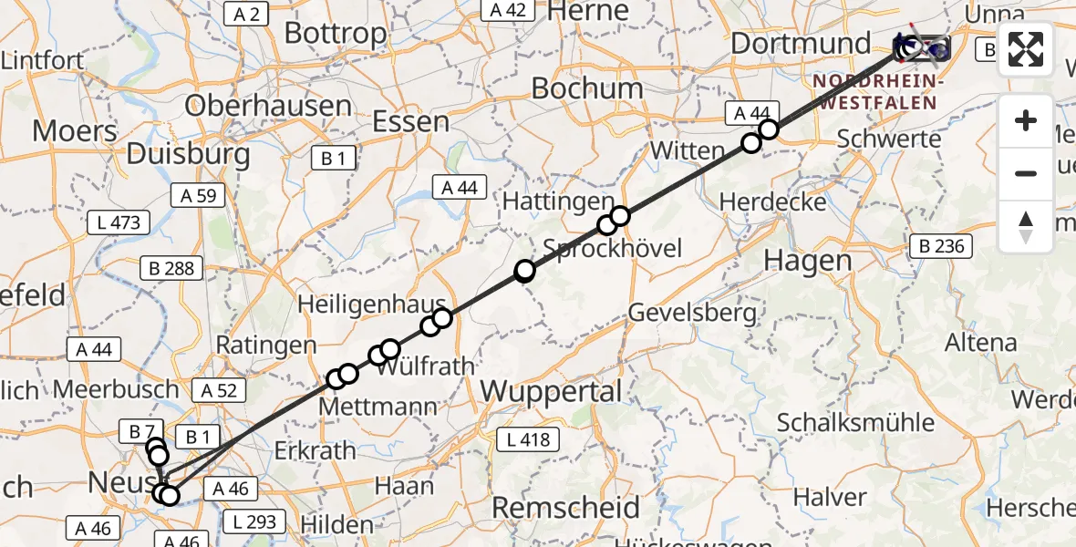 Flugroute Polizeihubschrauber Dortmund Flughafen - Dortmund Flughafen, 10 September 2026, 20:52