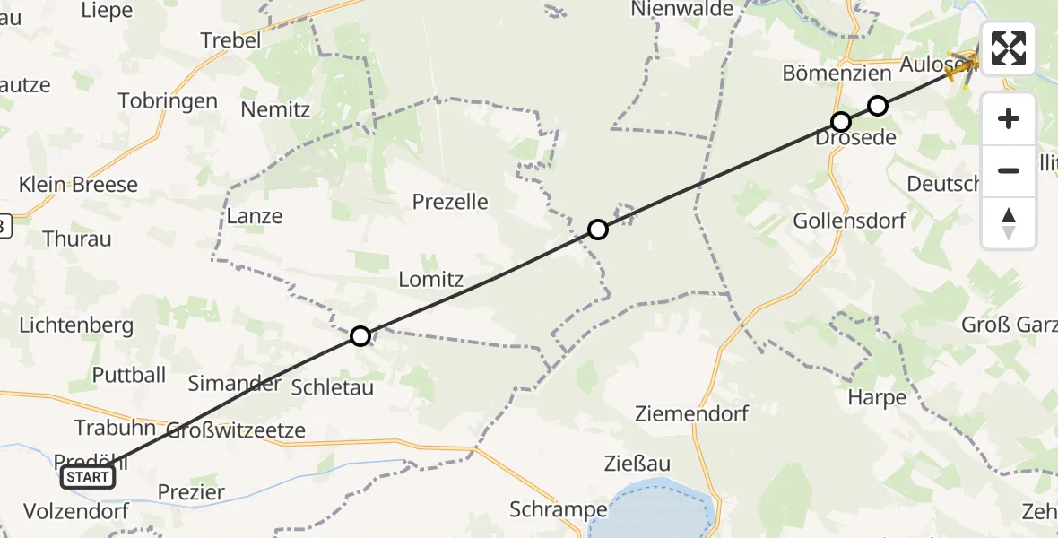 Flugroute Rettungshubschrauber Lemgow - Aland, 11 September 2026, 08:24