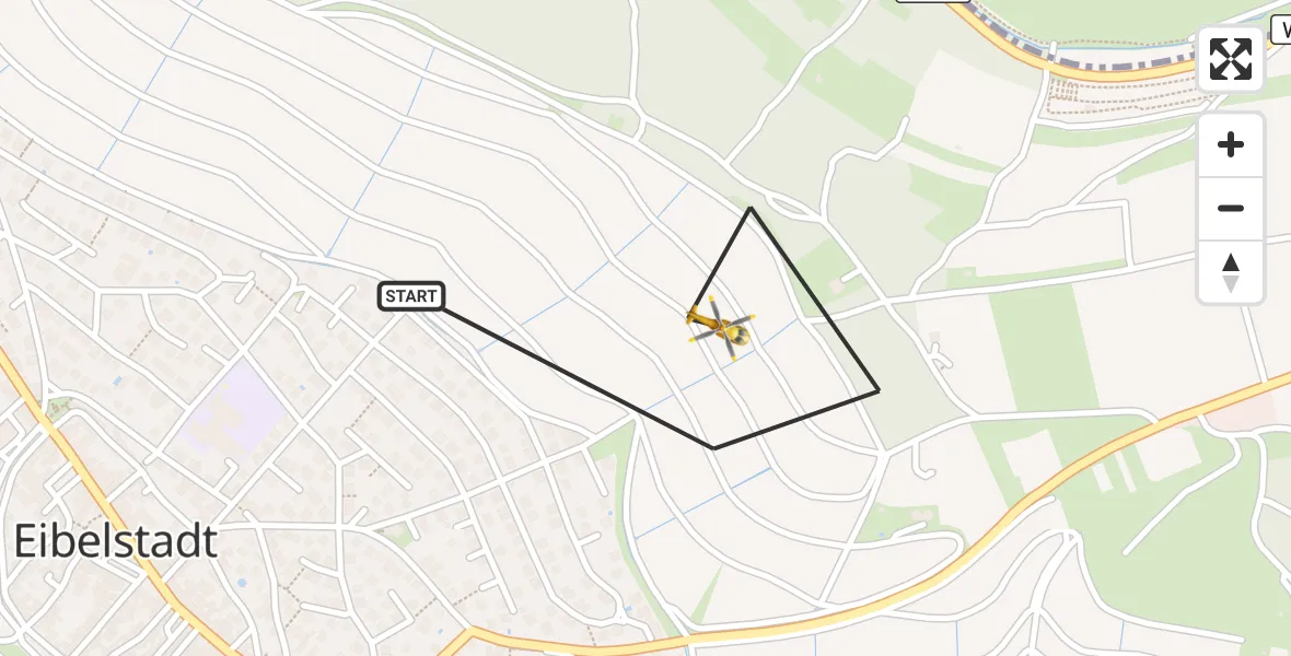 Flugroute Rettungshubschrauber Eibelstadt - Eibelstadt, 12 September 2026, 12:53