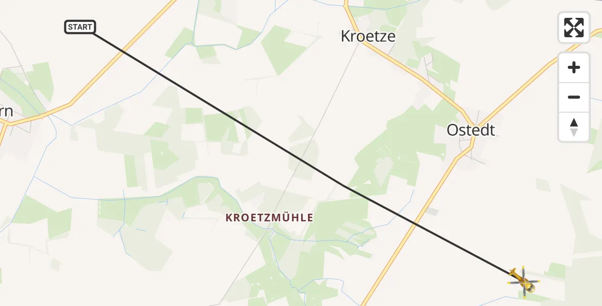 Flugroute Rettungshubschrauber Wrestedt - Wrestedt, 12 September 2026, 13:06