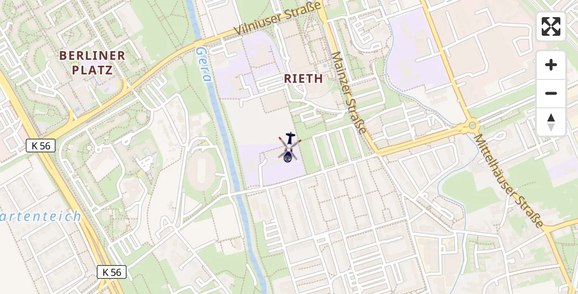 Flugroute Polizeihubschrauber Erfurt - Erfurt, 12 September 2026, 17:13