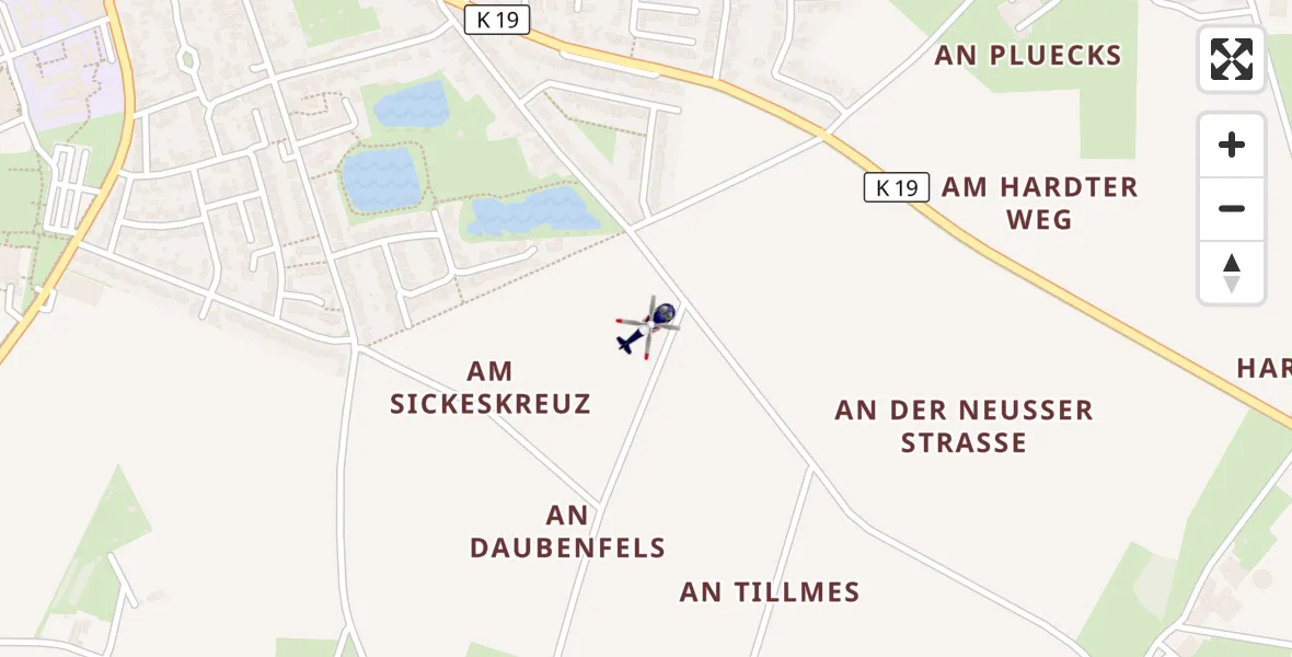 Flugroute Polizeihubschrauber Willich - Willich, 13 September 2026, 00:57