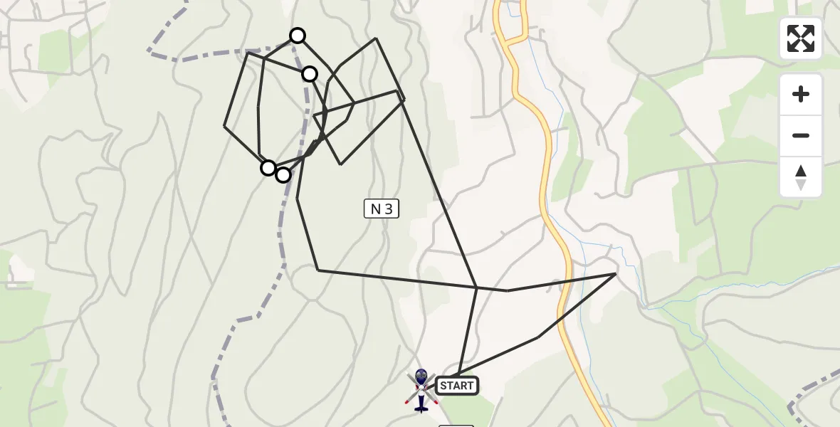 Flugroute Polizeihubschrauber Mühltal - Mühltal, 13 September 2026, 09:04
