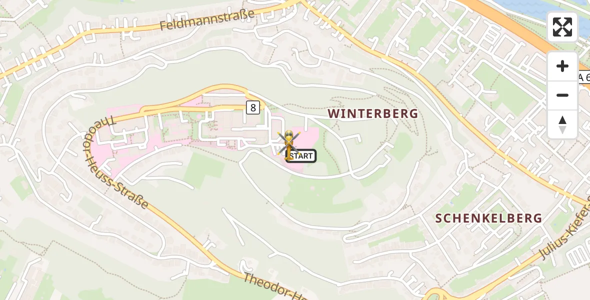 Flugroute Rettungshubschrauber Saarbrücken - Saarbrücken, 13 September 2026, 10:23