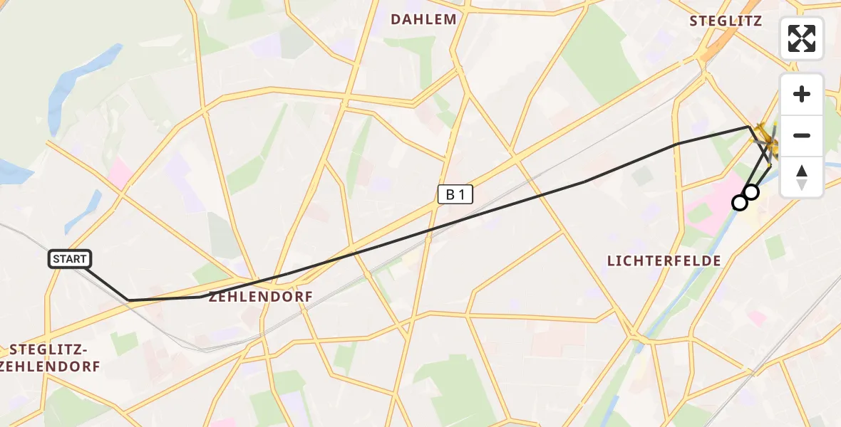 Flugroute Rettungshubschrauber Berlin - Berlin, 13 September 2026, 10:46