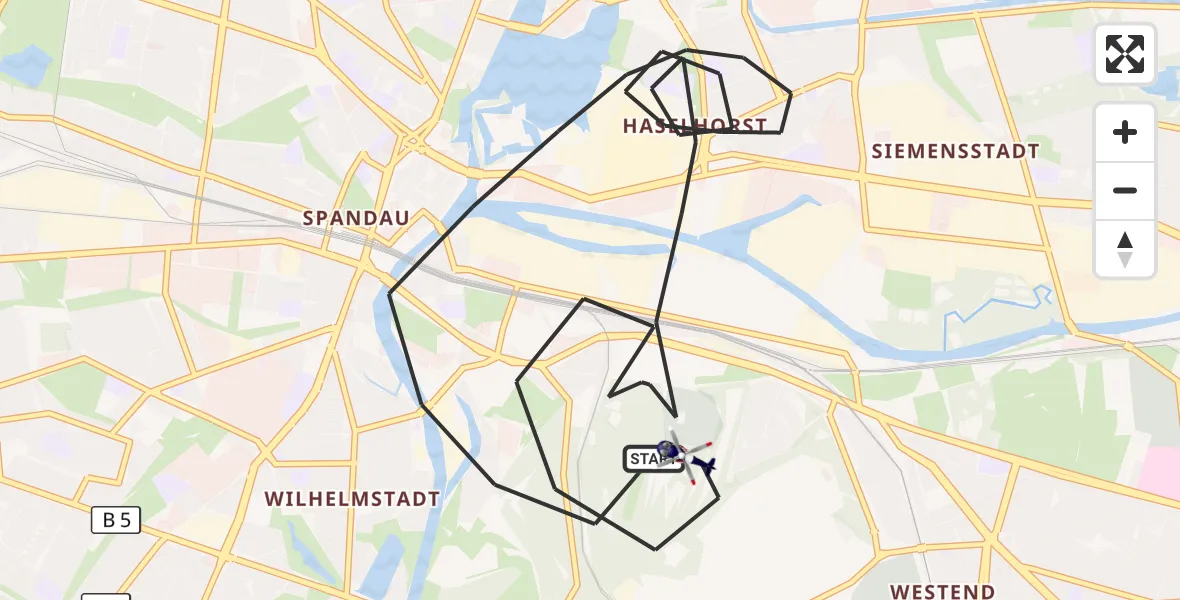 Flugroute Polizeihubschrauber Berlin - Berlin, 13 September 2026, 11:01