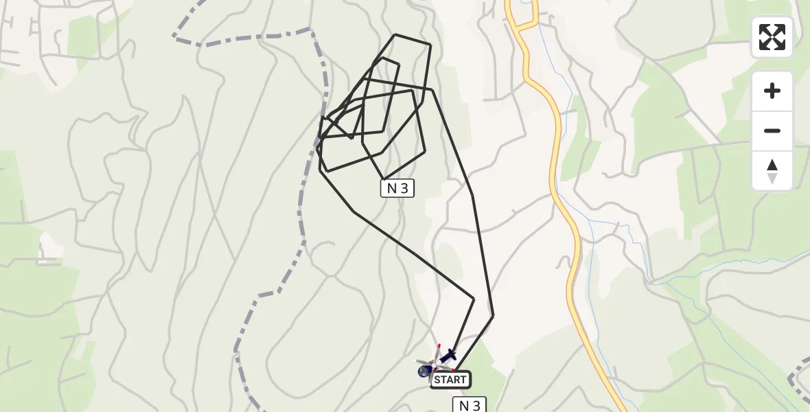 Flugroute Polizeihubschrauber Mühltal - Mühltal, 13 September 2026, 11:49