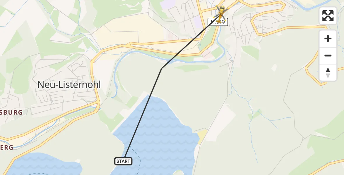 Flugroute Rettungshubschrauber Attendorn - Attendorn, 13 September 2026, 12:37