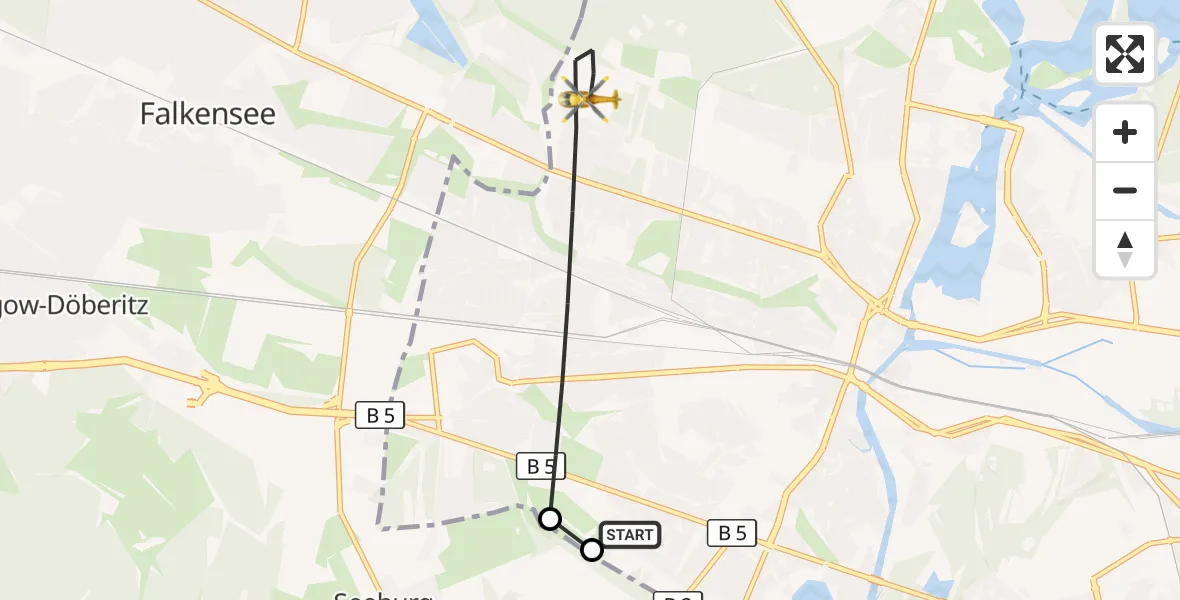 Flugroute Rettungshubschrauber Berlin - Berlin, 13 September 2026, 13:37