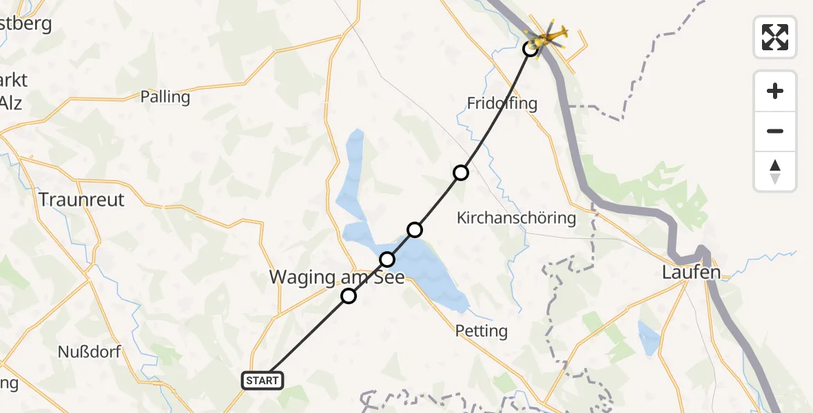Flugroute Rettungshubschrauber Wonneberg - Riedersbach, 13 September 2026, 13:42
