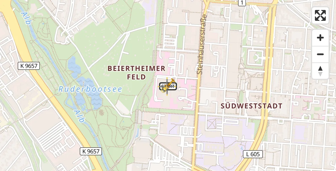 Flugroute Rettungshubschrauber Sankt Vincentius Hospital - Sankt Vincentius Hospital, 13 September 2026, 17:49