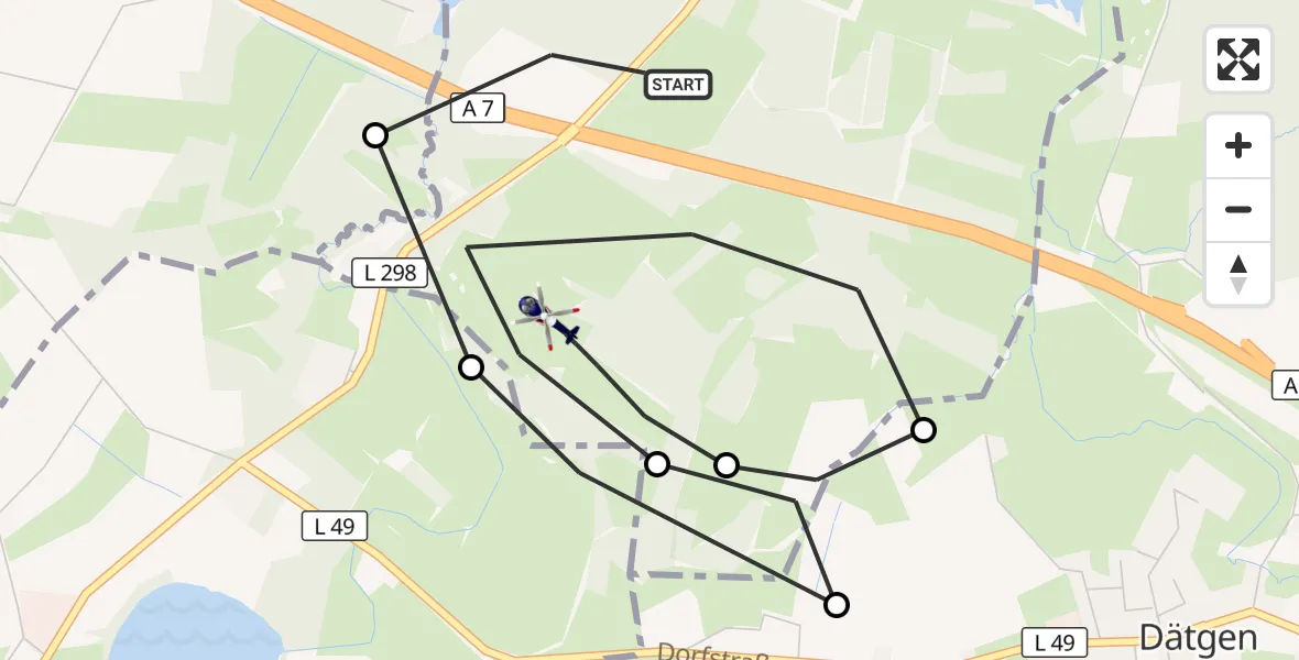 Flugroute Polizeihubschrauber Langwedel - Langwedel, 13 September 2026, 18:46