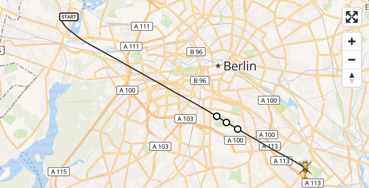 Flugroute Rettungshubschrauber Berlin - Berlin, 13 September 2026, 19:02