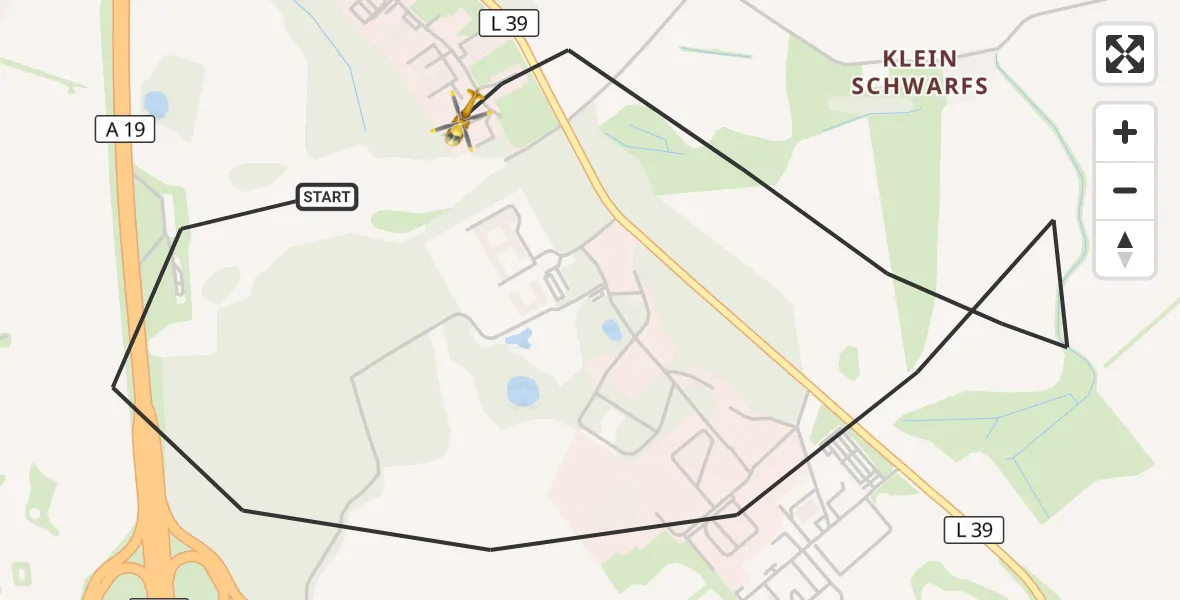 Flugroute Ambulanzhubschrauber Dummerstorf - Dummerstorf, 14 September 2026, 05:14