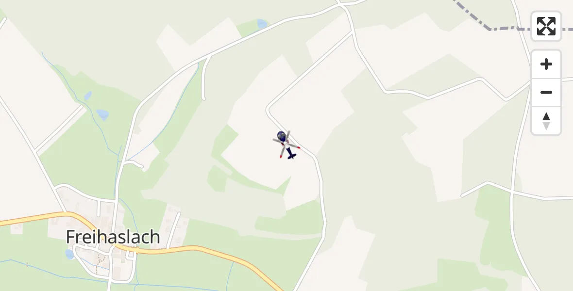 Flugroute Polizeihubschrauber Burghaslach - Burghaslach, 14 September 2026, 06:53