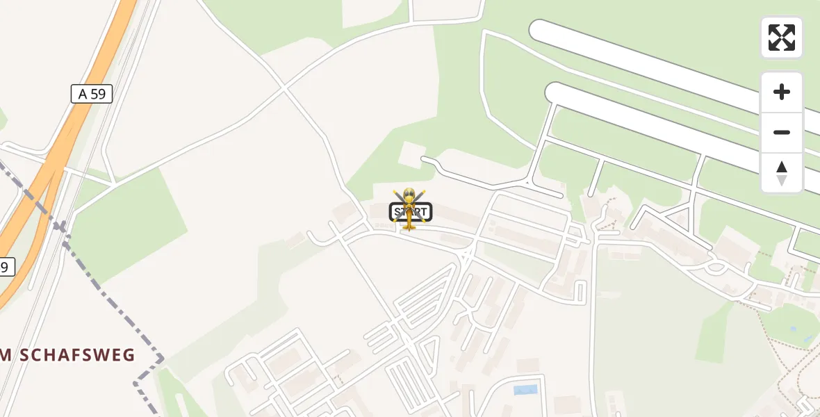 Flugroute Rettungshubschrauber Sankt Augustin - Sankt Augustin, 14 September 2026, 06:56