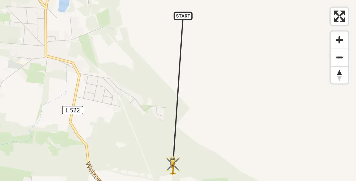Flugroute Rettungshubschrauber Welzow - Welzow, 14 September 2026, 08:48