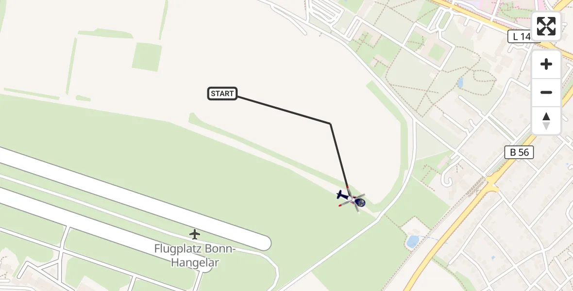 Flugroute Polizeihubschrauber Sankt Augustin - Sankt Augustin, 14 September 2026, 09:38