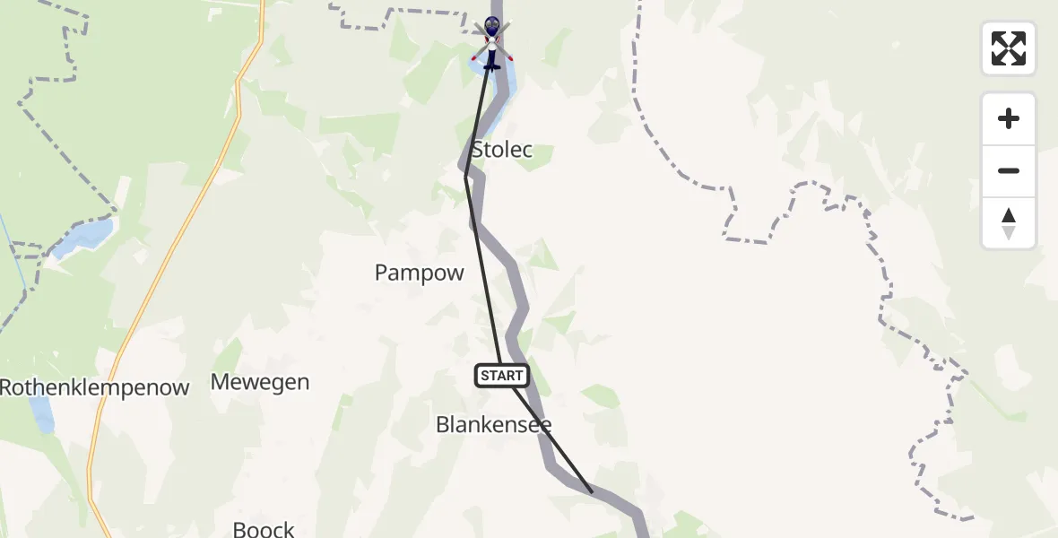 Flugroute Polizeihubschrauber Blankensee - Blankensee, 14 September 2026, 11:05