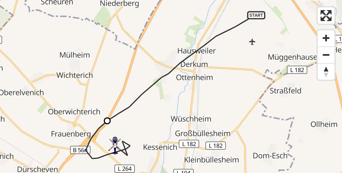 Flugroute Polizeihubschrauber Weilerswist - Euskirchen, 14 September 2026, 11:54