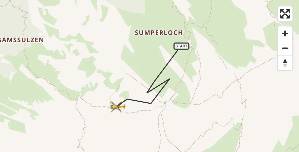 Flugroute Rettungshubschrauber Ramsau b.Berchtesgaden - Ramsau b.Berchtesgaden, 14 September 2026, 12:34