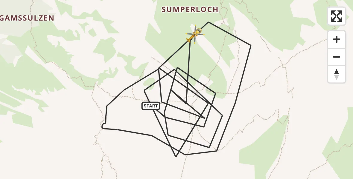 Flugroute Rettungshubschrauber Ramsau b.Berchtesgaden - Ramsau b.Berchtesgaden, 14 September 2026, 12:39