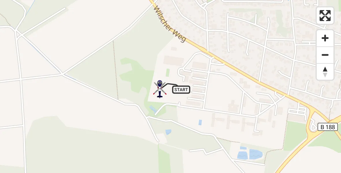 Flugroute Polizeihubschrauber Gifhorn Bundespolizei Hubschrauberlandeplatz - Gifhorn Bundespolizei Hubschrauberlandeplatz, 14 September 2026, 12:46