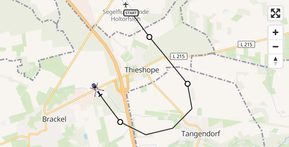 Flugroute Polizeihubschrauber Holtorfsloh Flugplatz - Brackel, 14 September 2026, 13:30