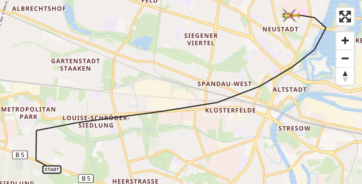 Flugroute Rettungshubschrauber Berlin - Berlin, 14 September 2026, 14:11