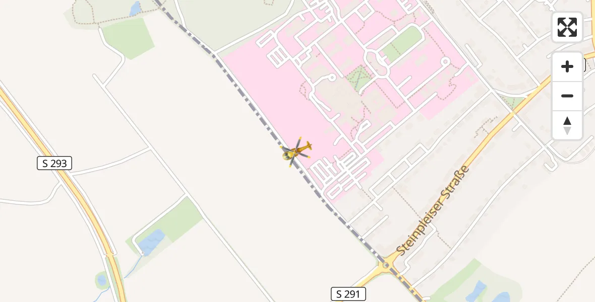 Flugroute Rettungshubschrauber ADAC Air Rescue Station Zwickau Hubschrauberlandeplatz - ADAC Air Rescue Station Zwickau Hubschrauberlandeplatz, 14 September 2026, 14:20
