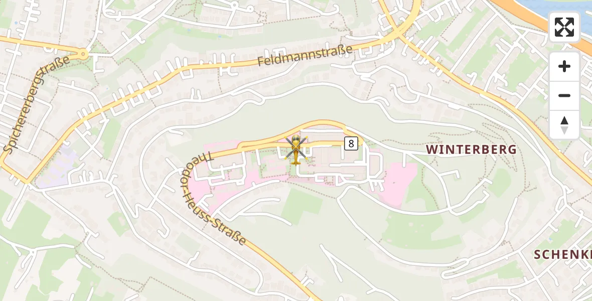 Flugroute Rettungshubschrauber Saarbrücken - Saarbrücken, 14 September 2026, 15:18