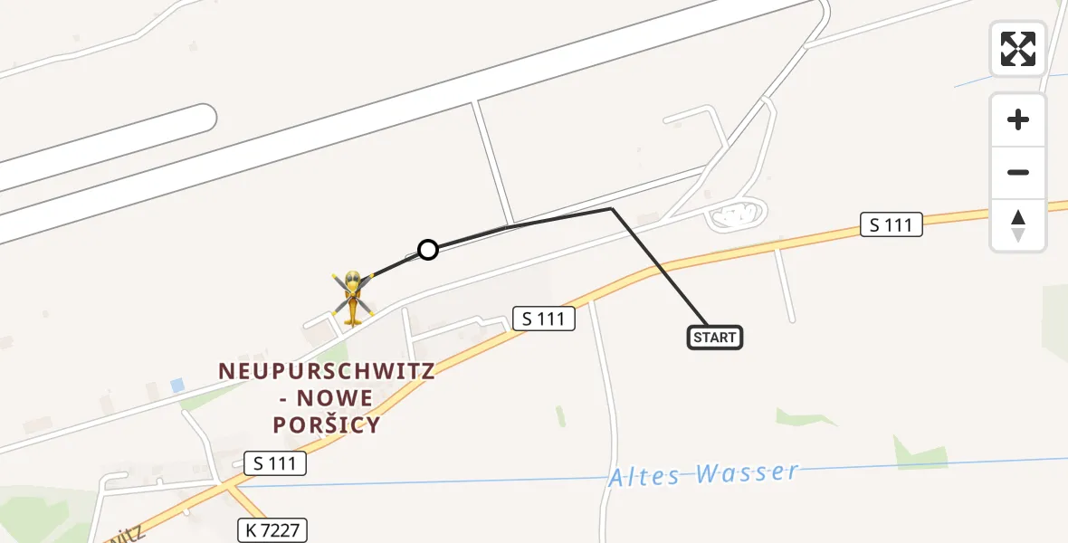 Flugroute Rettungshubschrauber Kubschütz - Bautzen Flugplatz, 14 September 2026, 15:53