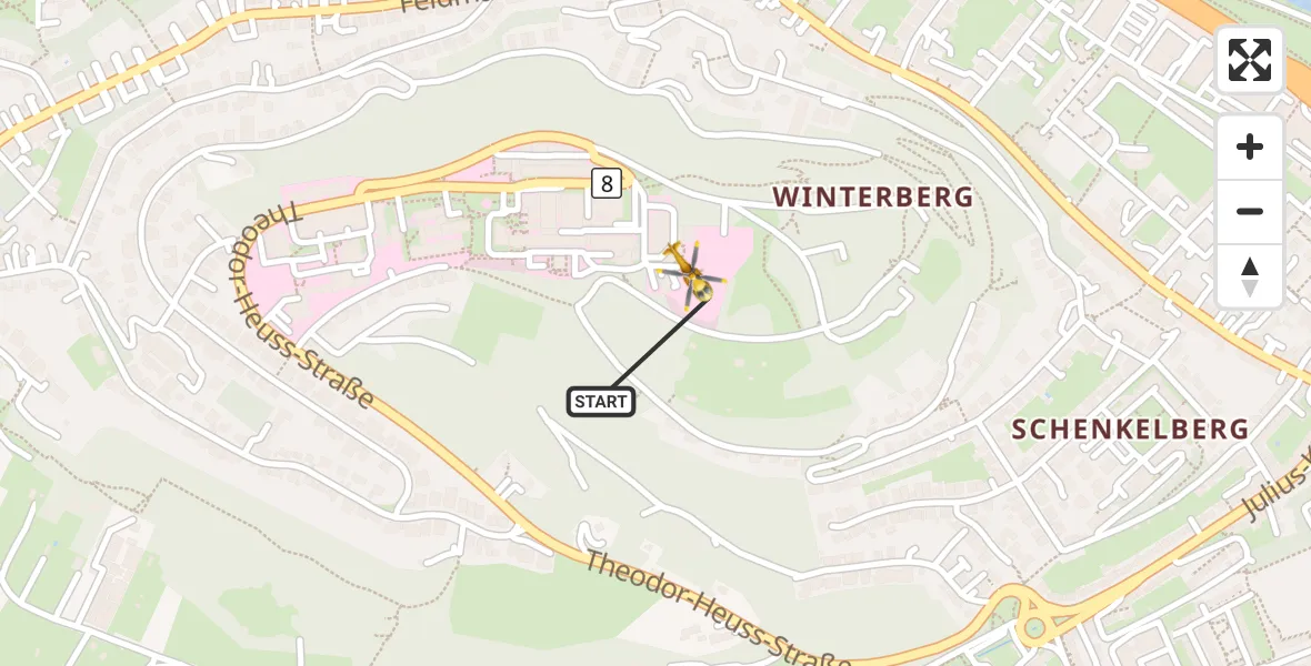 Flugroute Rettungshubschrauber Saarbrücken - Saarbrücken, 14 September 2026, 16:00