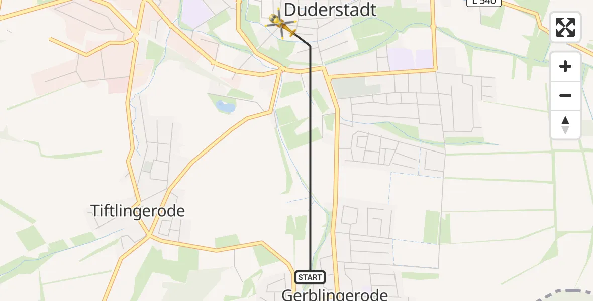 Flugroute Rettungshubschrauber Duderstadt - Duderstadt, 14 September 2026, 17:38