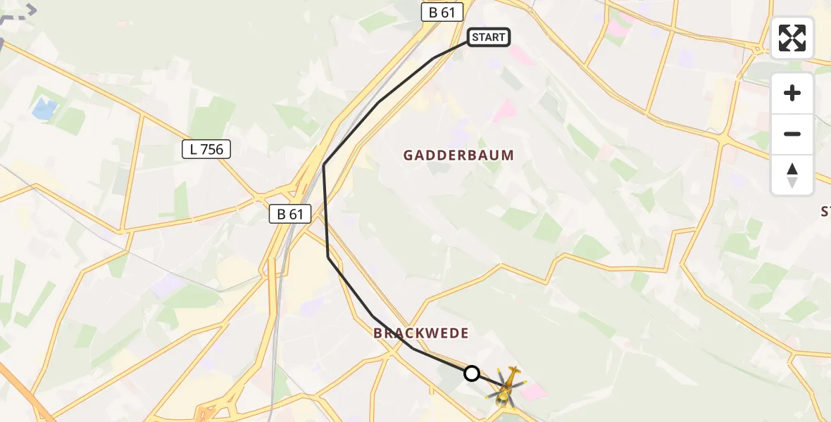 Flugroute Rettungshubschrauber Bielefeld - Luftrettungszentrum Bielefeld, 14 September 2026, 18:14
