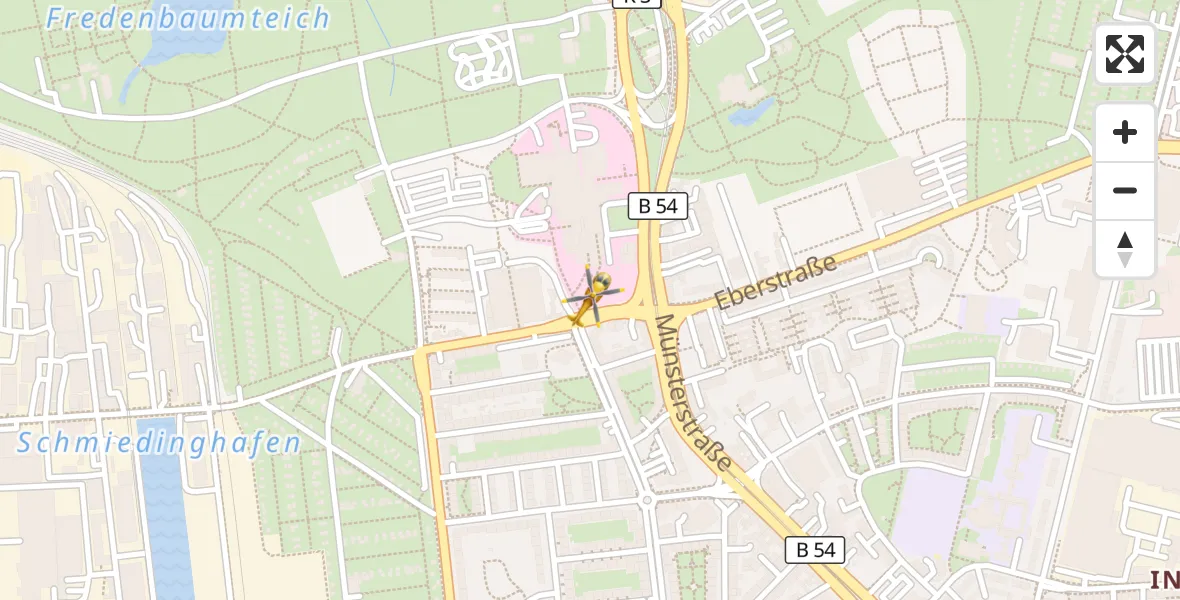 Flugroute Rettungshubschrauber Dortmund Hospital North - Dortmund Hospital North, 14 September 2026, 18:23