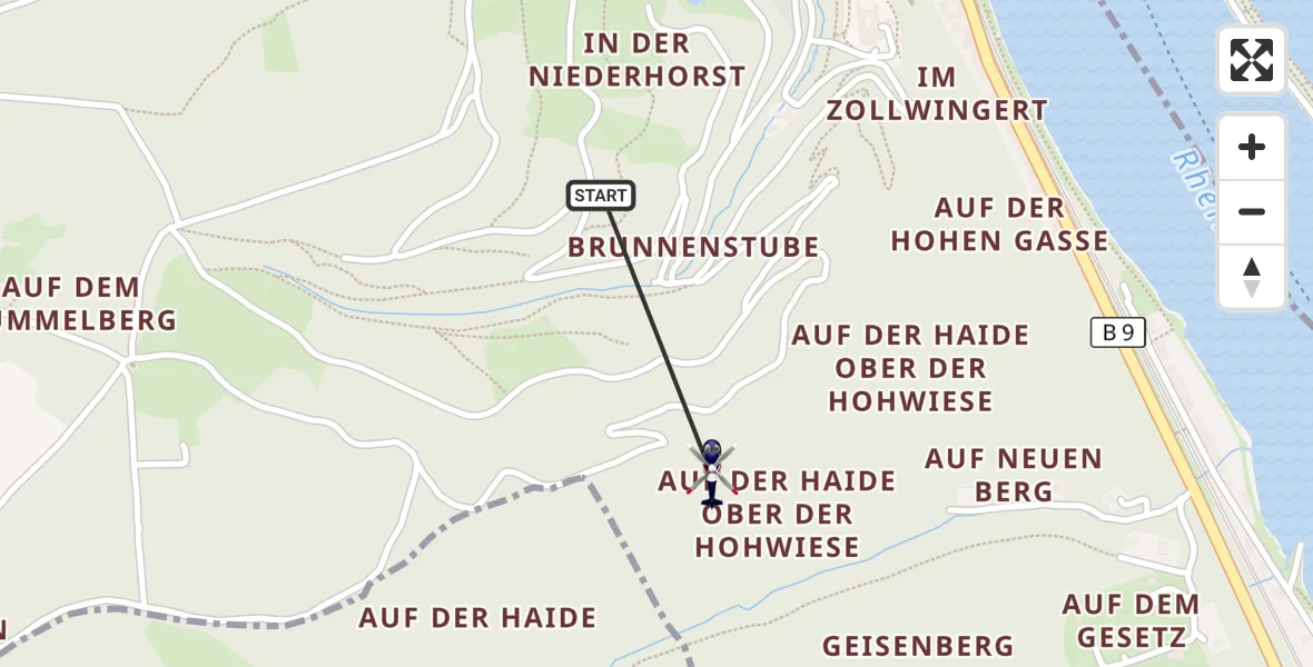 Flugroute Polizeihubschrauber Koblenz - Koblenz, 15 September 2026, 07:56