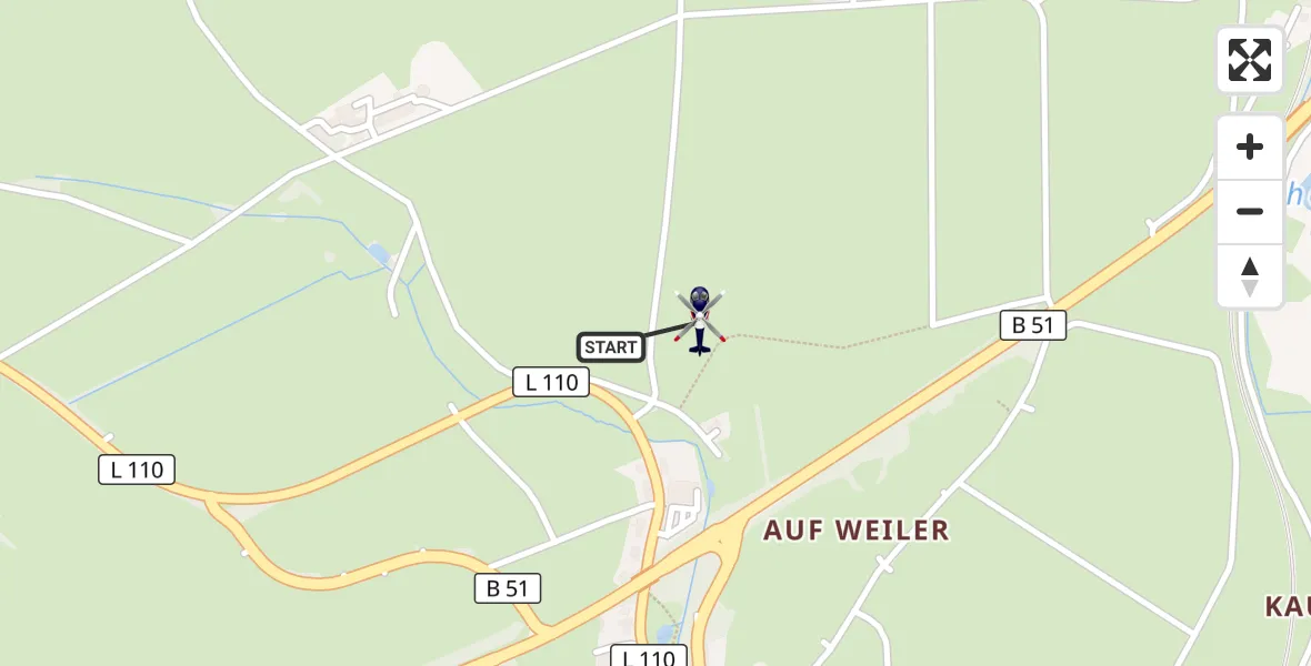 Flugroute Polizeihubschrauber Dahlem - Dahlem, 15 September 2026, 08:19