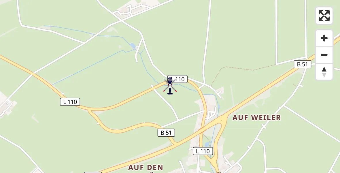 Flugroute Polizeihubschrauber Dahlem - Dahlem, 15 September 2026, 08:33