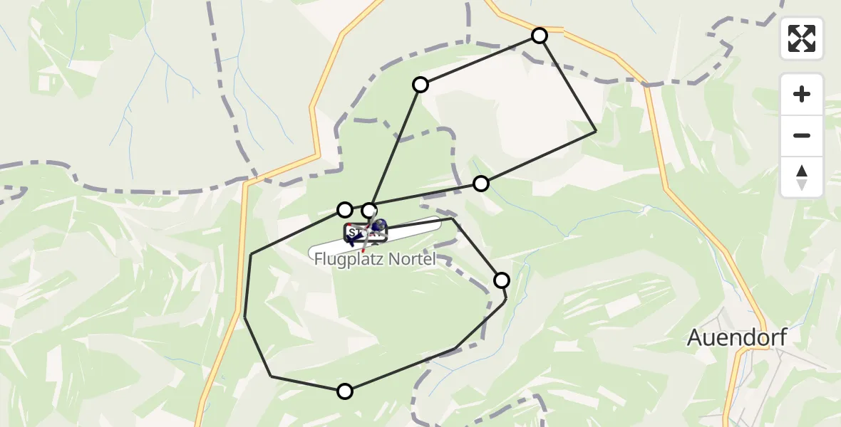 Flugroute Polizeihubschrauber Gruibingen-Nortel Flugplatz - Gruibingen-Nortel Flugplatz, 15 September 2026, 08:34