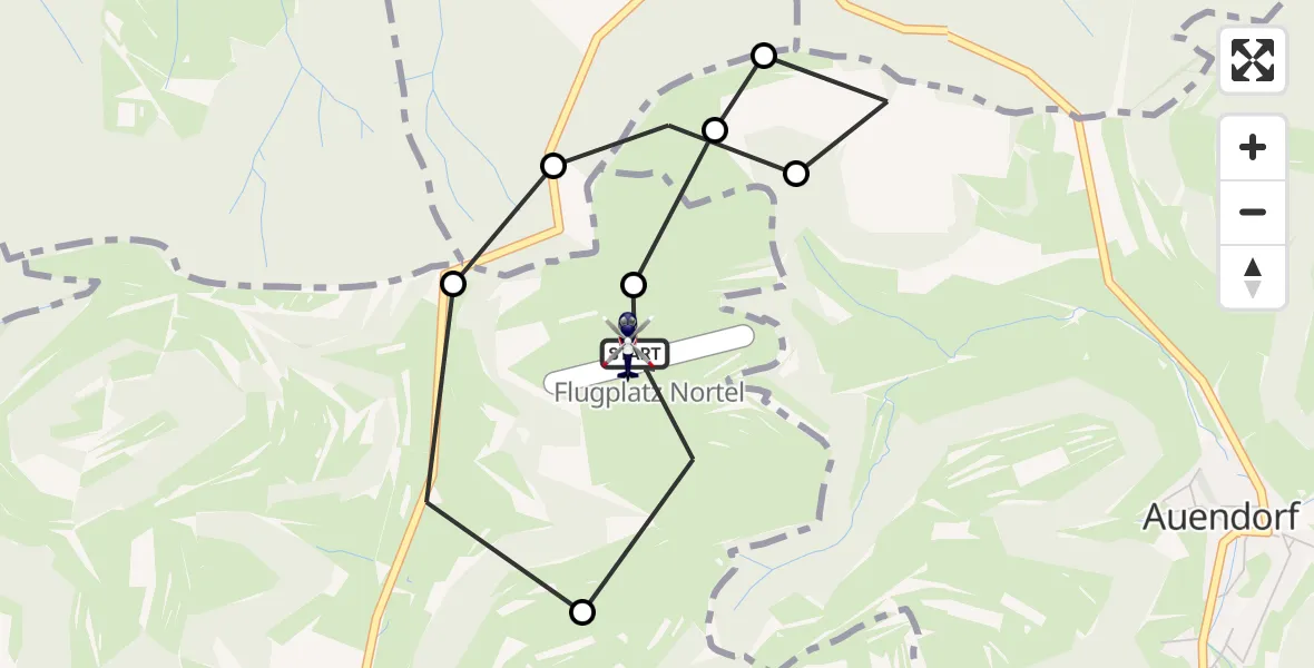 Flugroute Polizeihubschrauber Gruibingen-Nortel Flugplatz - Gruibingen-Nortel Flugplatz, 15 September 2026, 08:40
