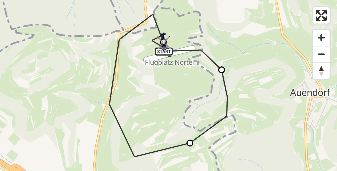 Flugroute Polizeihubschrauber Gruibingen-Nortel Flugplatz - Gruibingen-Nortel Flugplatz, 15 September 2026, 08:59