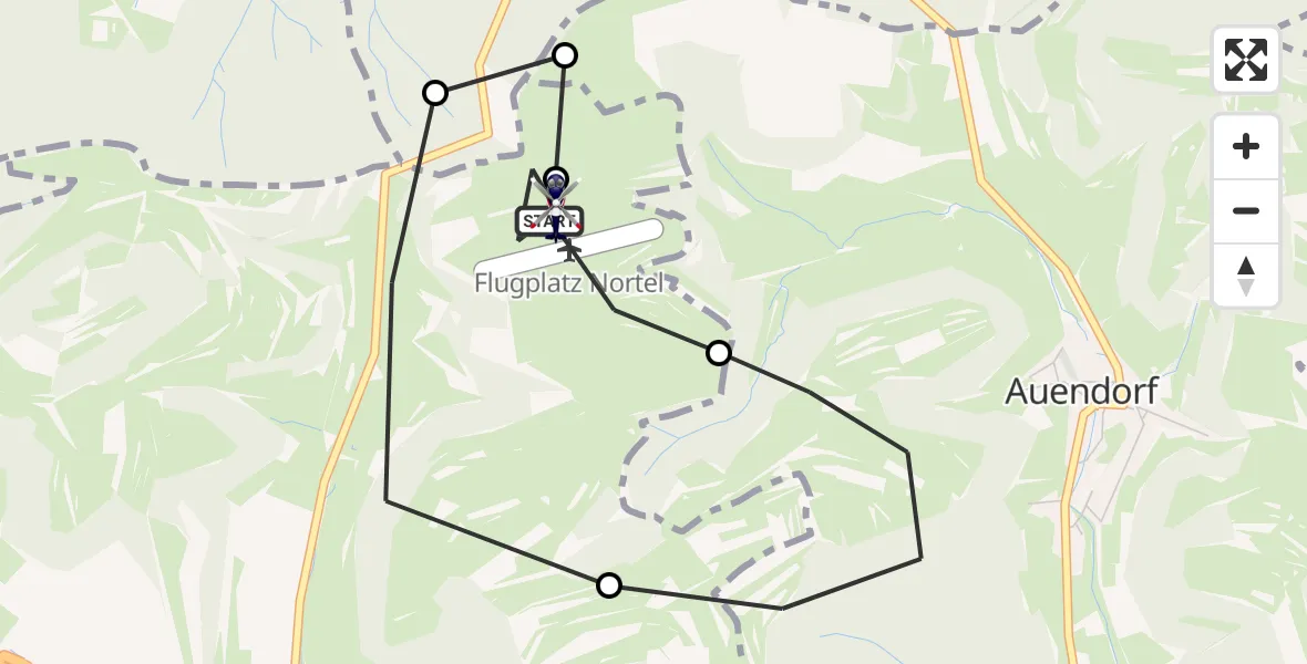 Flugroute Polizeihubschrauber Gruibingen-Nortel Flugplatz - Gruibingen-Nortel Flugplatz, 15 September 2026, 09:06