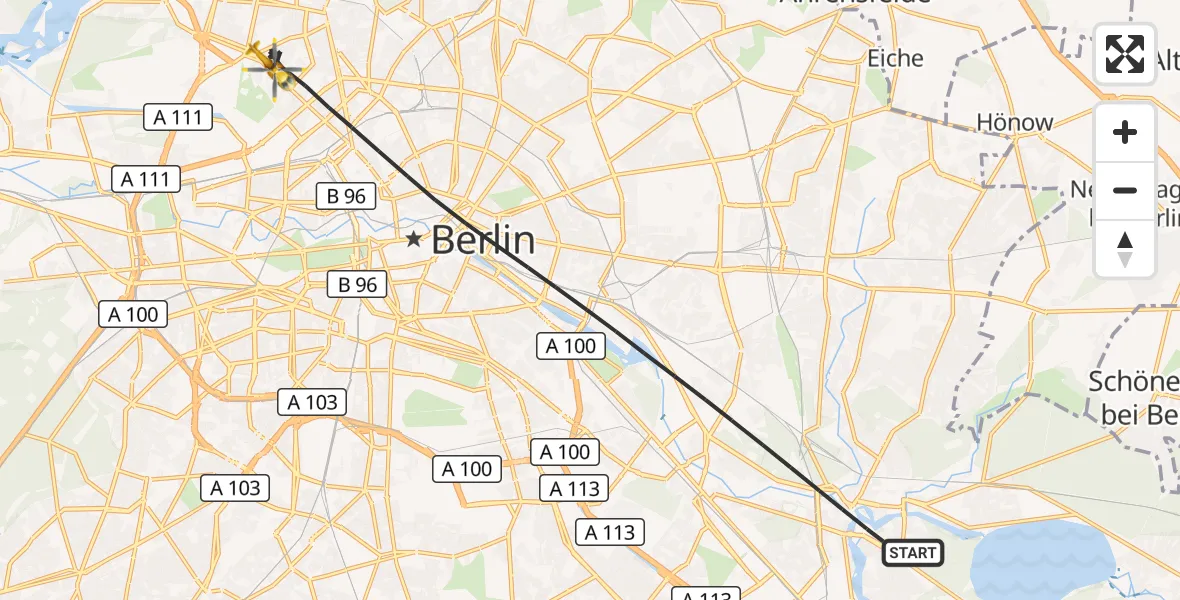 Flugroute Rettungshubschrauber Berlin - Berlin, 15 September 2026, 09:51