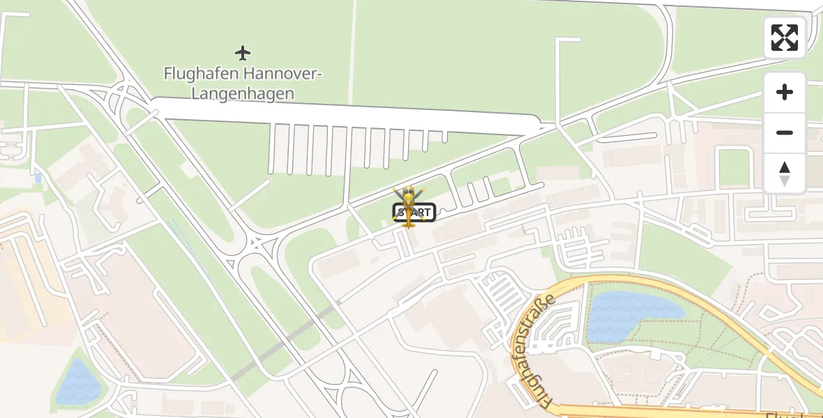 Flugroute Rettungshubschrauber Flughafen Hannover - Flughafen Hannover, 15 September 2026, 10:27