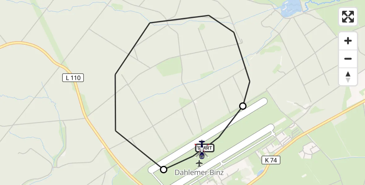 Flugroute Polizeihubschrauber Dahlemer Binz Flugplatz - Dahlemer Binz Flugplatz, 15 September 2026, 10:47