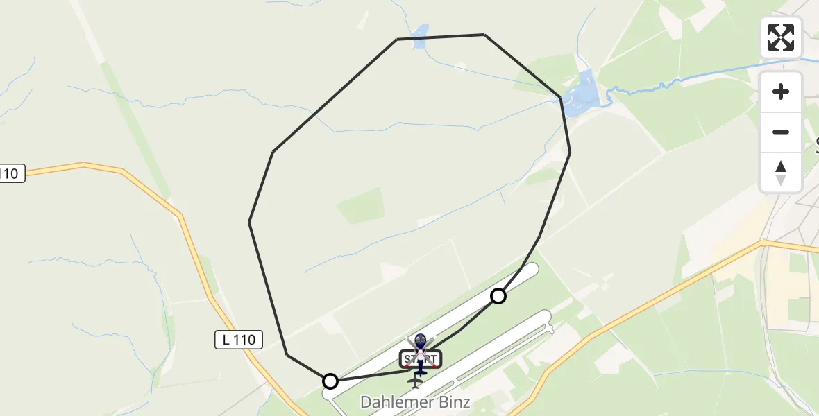 Flugroute Polizeihubschrauber Dahlemer Binz Flugplatz - Dahlemer Binz Flugplatz, 15 September 2026, 10:59