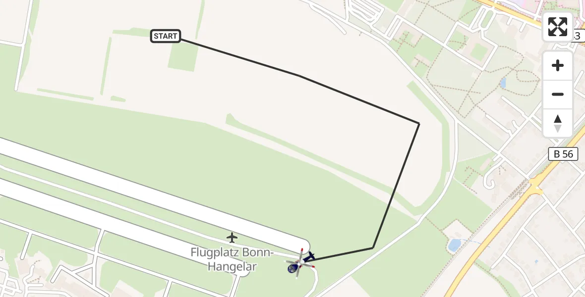 Flugroute Polizeihubschrauber Sankt Augustin - Sankt Augustin, 15 September 2026, 13:35